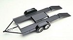 Tandem Metal Car Trailer Metal Body Plastic Model Vehicle Kit 1/24 Scale #234