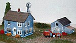 Farm House, Carriage Shed & Windmill Box Set N Scale Model Railroad Building #30007