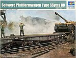 WWII German Army Type SSyms 80 Heavy Armor Transport Flatcar Plastic Model Kit 1/35 #221