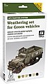 AFV Green Vehicles Weathering Set (7 Colors) Hobby and Model Paint Set #78406