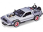 DeLorean Time Machine Back To The Future III (Met. Silver) Diecast Model 1/24 scale #22444