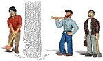 Chip Woody and Chopper G Scale Model Railroad Figure #a2552
