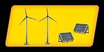 Scene-A-Rama Scene Setters Alternative Energy Set- Wind Turbines & Solar Panels (2 ea)