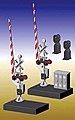 Crossing Gate & Signal Set O Scale Model Railroad Trackside Accessory #1010s