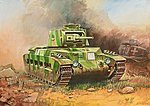 Matilda II British WWII Medium Tank Plastic Model Tank Kit 1/100 Scale #6171