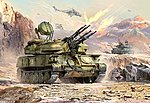 Zvezda Soviet Anti-Aircraft Weapon System Shilka Plastic Model Military Vehicle Kit 1/100 #7419