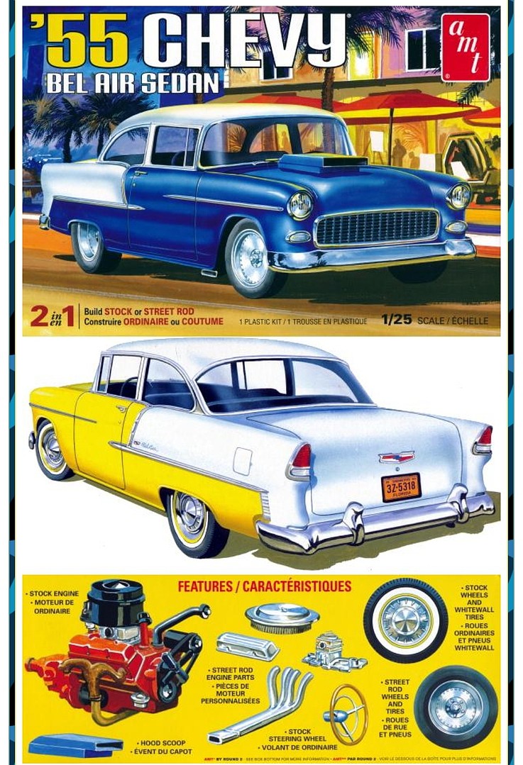 1955 Chevy Bel Air Sedan Plastic Model Car Kit 125 Scale 1119 Pictures By No1silverback 