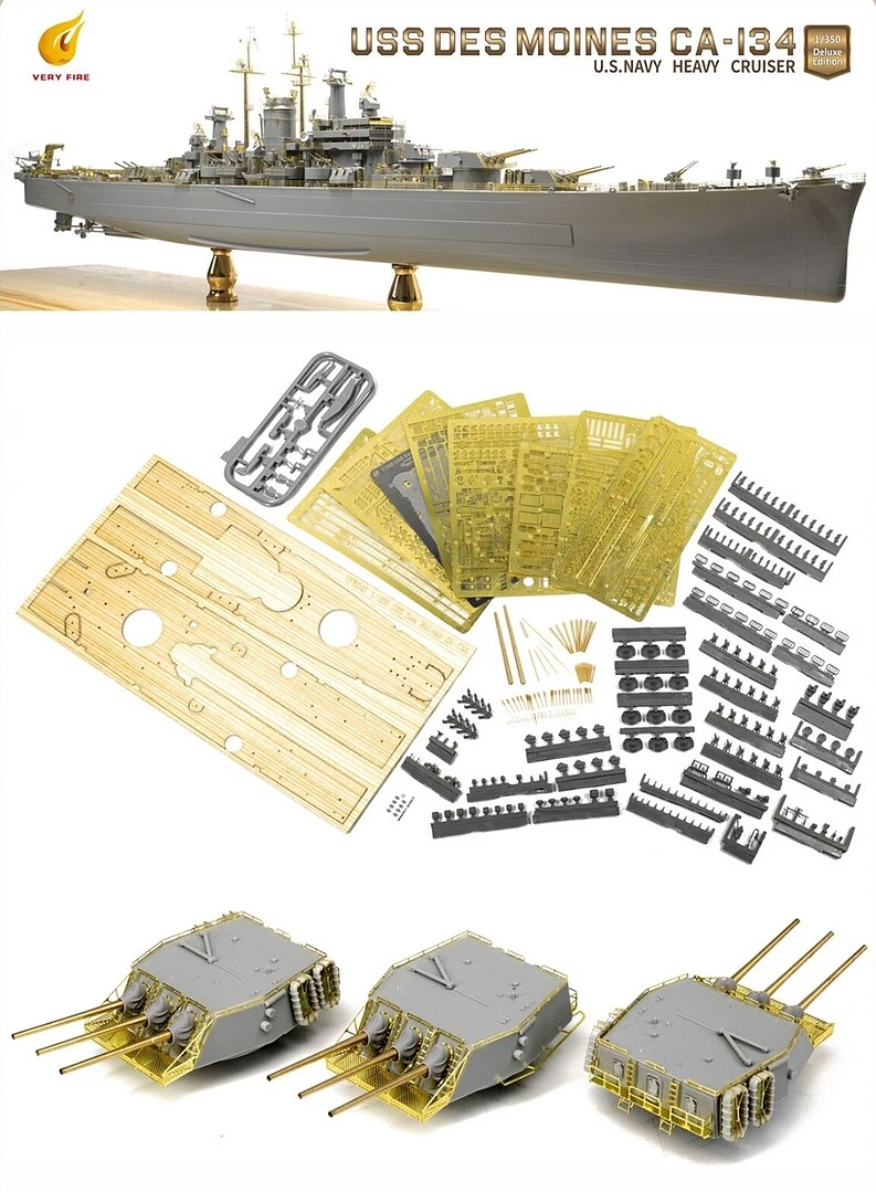 Uss Des Moines Ca Heavy Cruiser Plastic Model Military Ship Kit