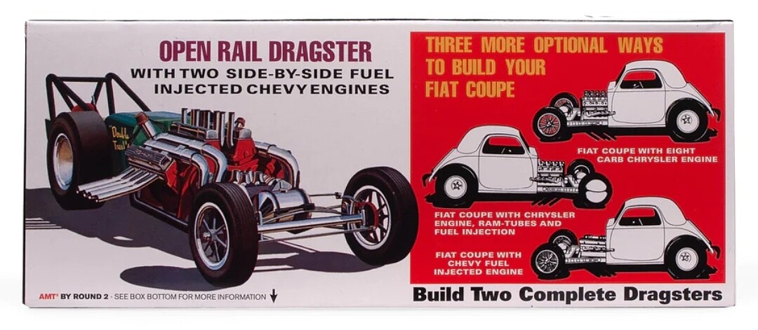 Fiat Double Dragster Plastic Model Car Vehicle Kit 1 25 Scale