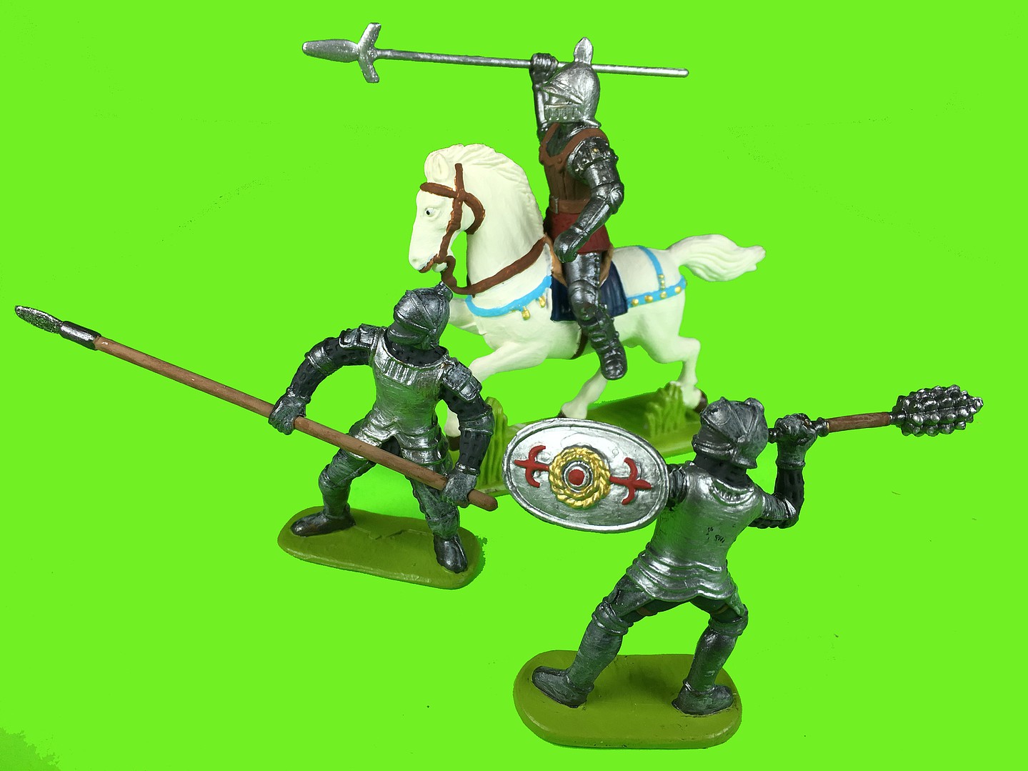Playsets 1/32 Knights & Armor Figure Playset (12 w/Weapons & 4 Horses) (Bagged)