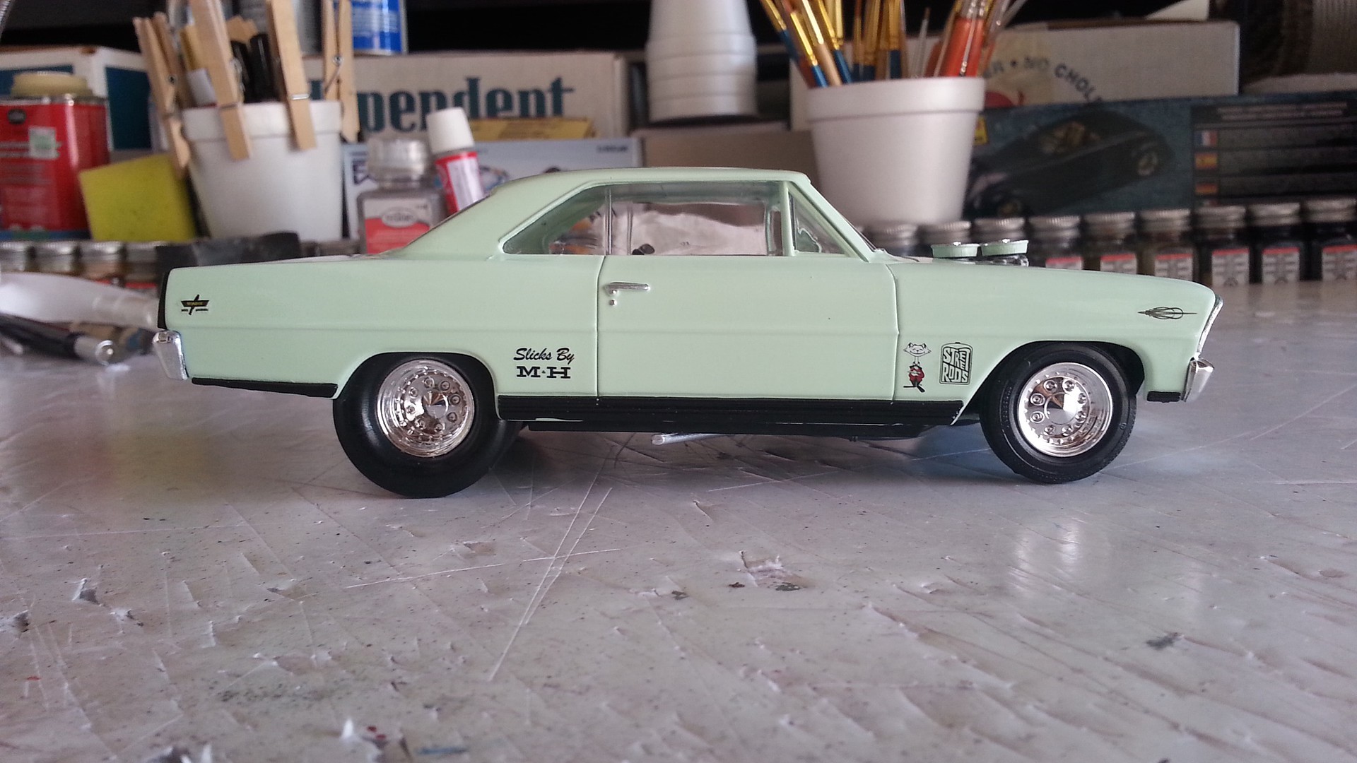 AMT 1966 Chevy Nova Pro Street Plastic Model Car Kit 1/25 Scale #636