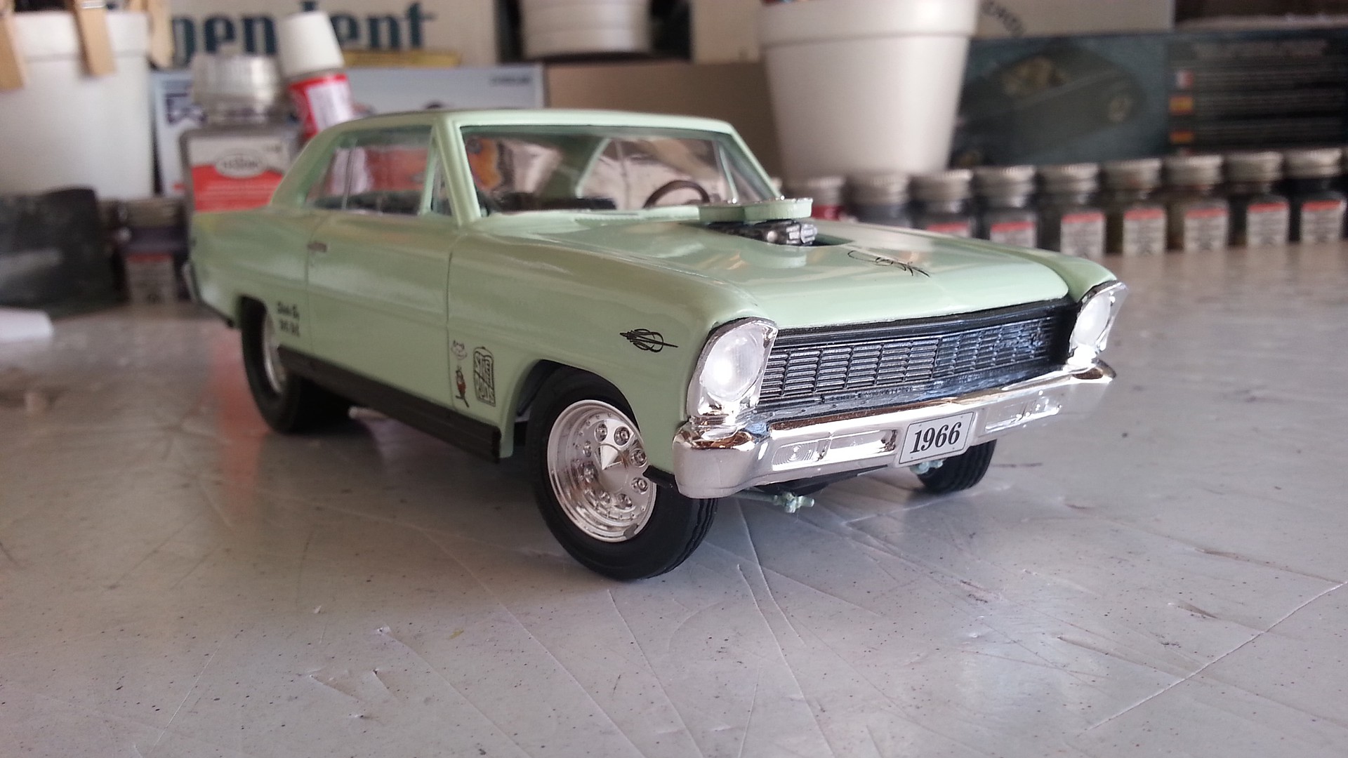 AMT 1966 Chevy Nova Pro Street Plastic Model Car Kit 1/25 Scale #636