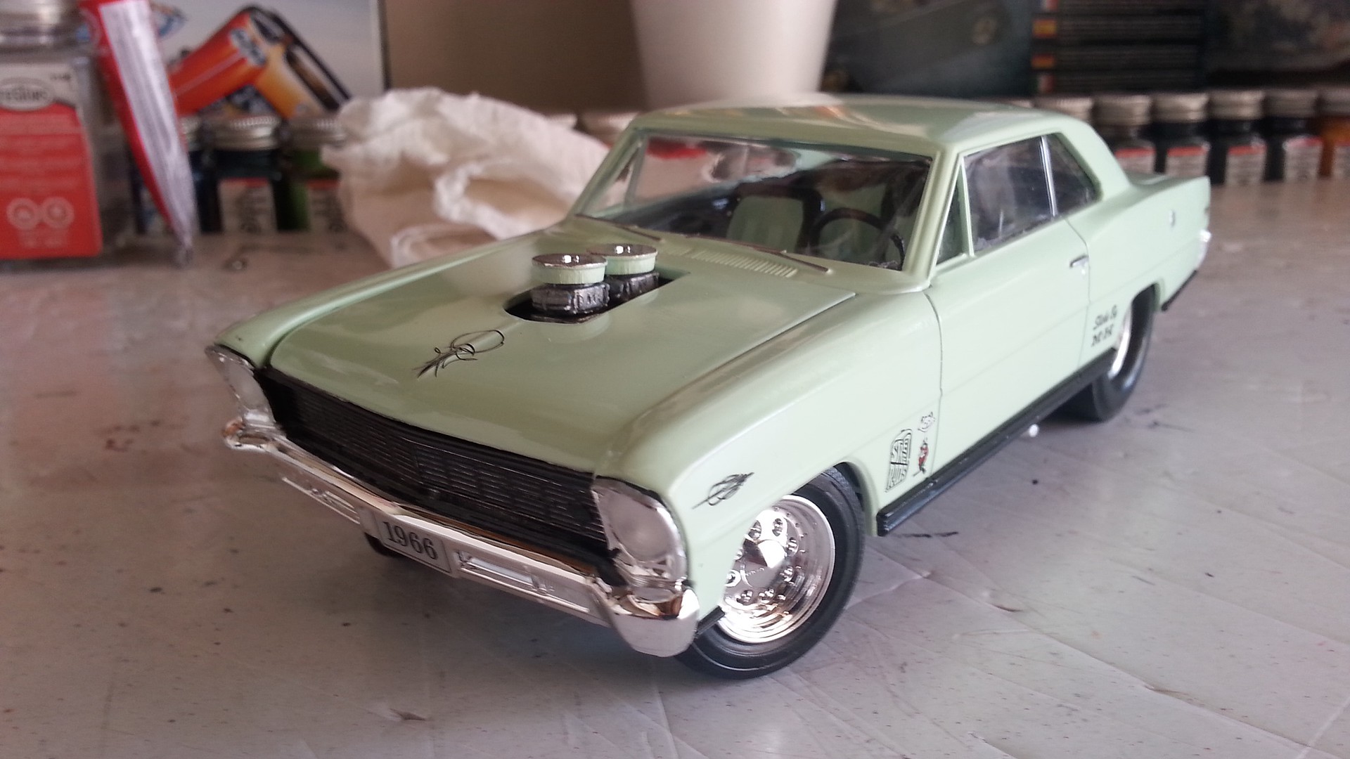 AMT 1966 Chevy Nova Pro Street Plastic Model Car Kit 1/25 Scale #636