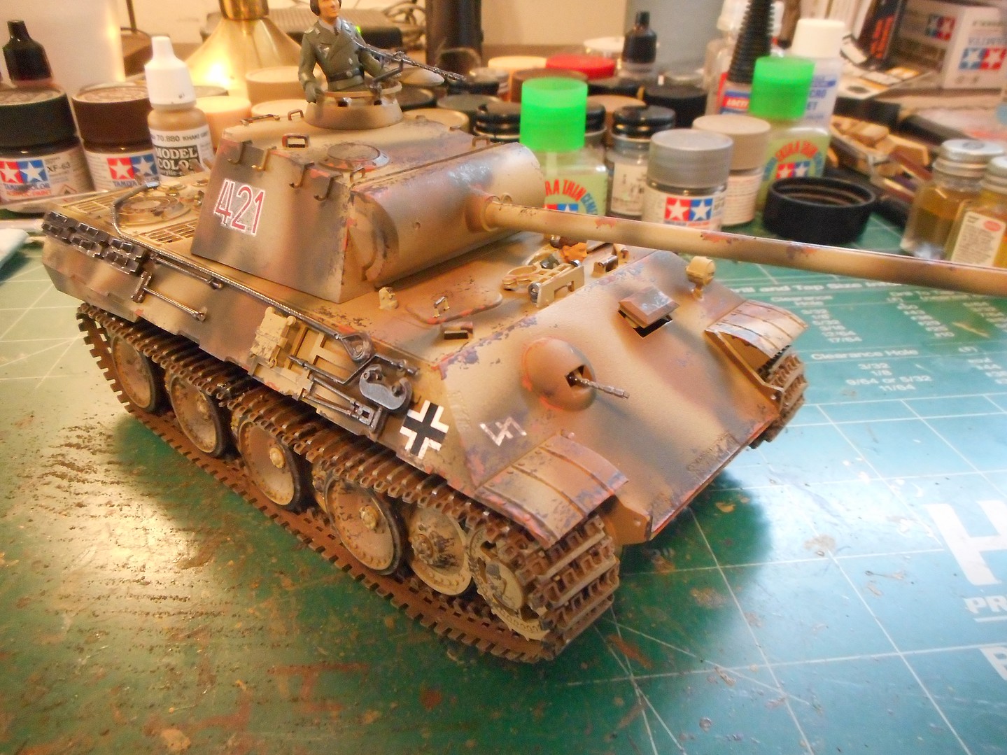 Tamiya German Panther Medium Tank Plastic Model Military Vehicle Kit 1/35 Scale #35065