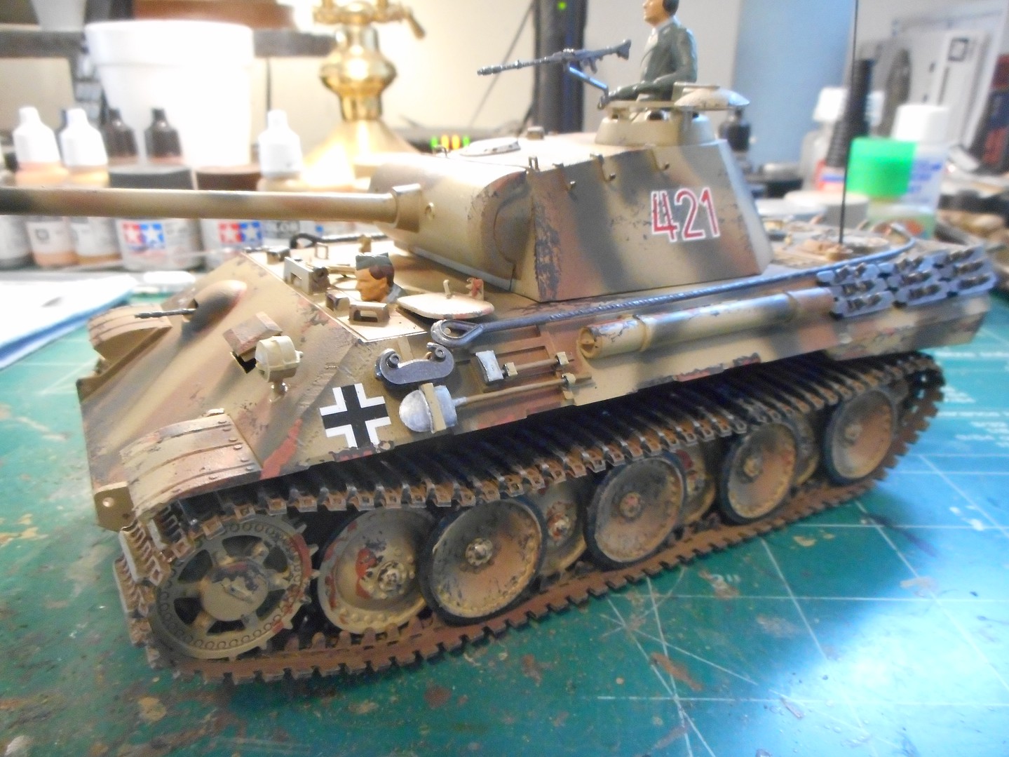 Tamiya German Panther Medium Tank Plastic Model Military Vehicle Kit 1/35 Scale #35065