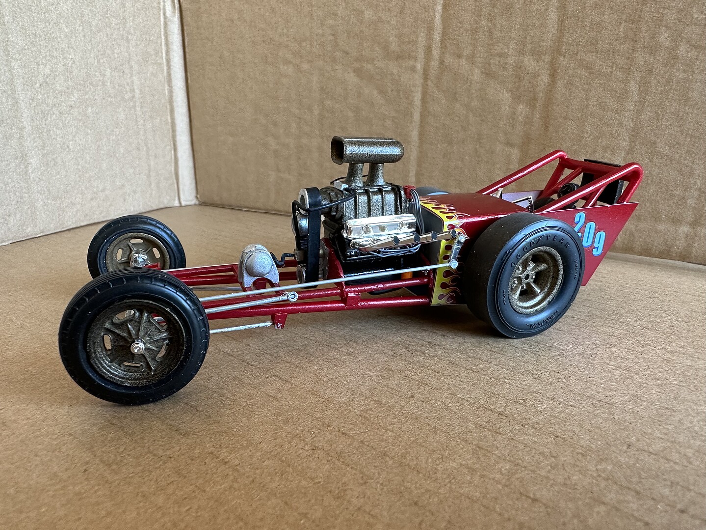 Fiat Double Dragster Plastic Model Car Vehicle Kit Scale