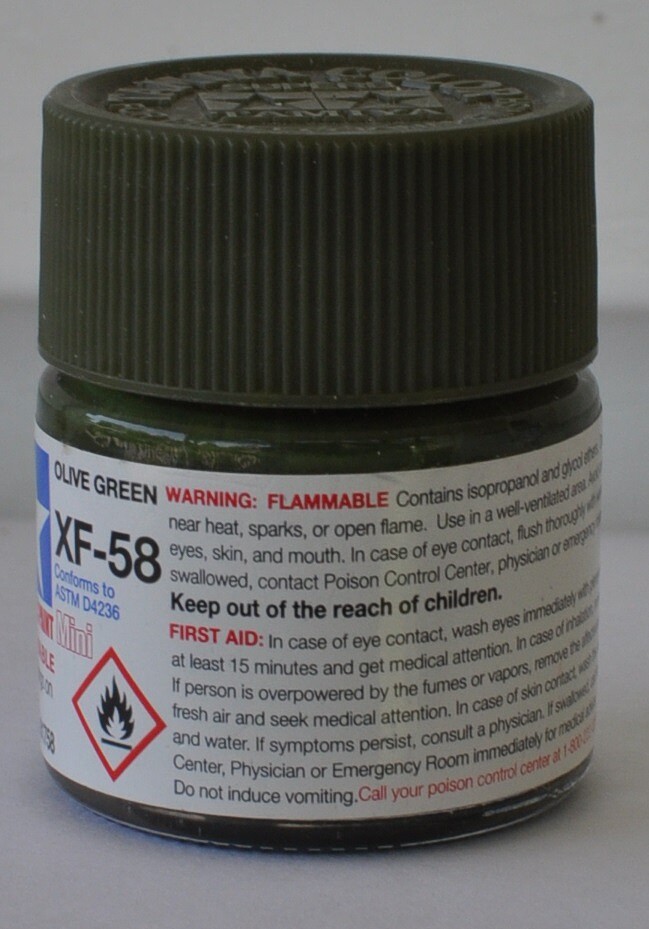 Acrylic Mini XF58 Olive Green 1 3 Oz Hobby And Model Acrylic Paint