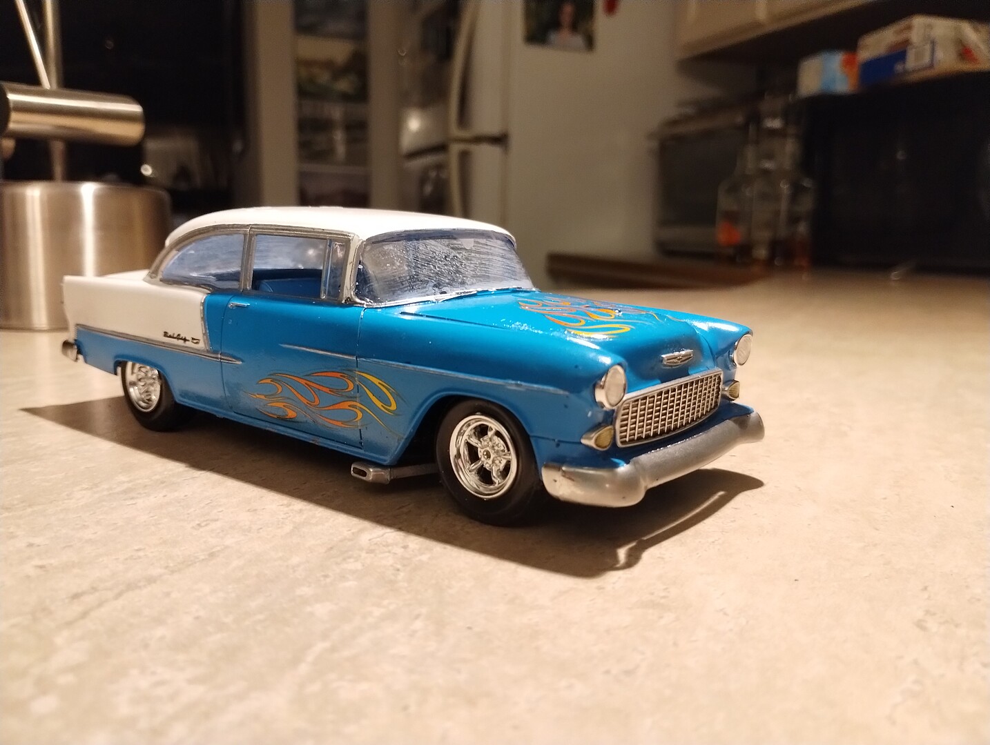 1955 Chevy Bel Air Sedan Plastic Model Car Kit 1 25 Scale