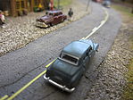 Classic-Metal-Works 1950 Plymouth 4-Door Sedan Blue & Red (2) N Scale Model Railroad Vehicle #50331