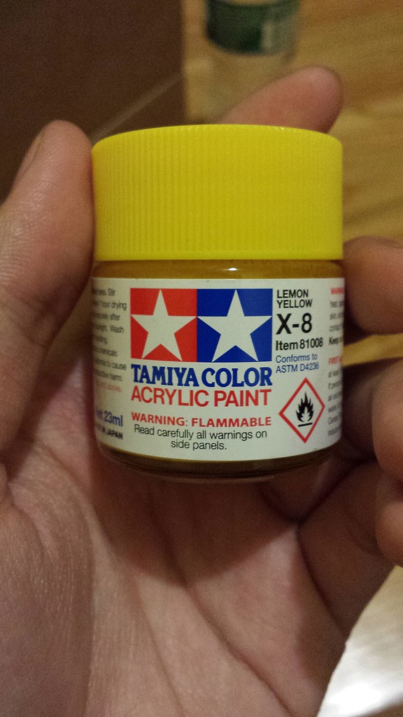 Tamiya Acrylic Model Paints: Lemon Yellow (X-8)