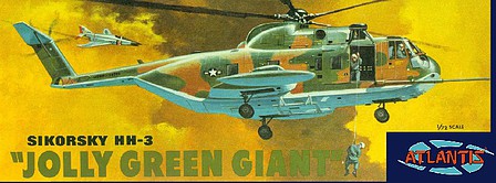 Atlantis HH-3E Jolly Green Giant Helicopter Plastic Model Helicopter 1/72 Scale #505