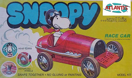 Atlantis Snoopy & His Classic Race Car Snap Together Plastic Model Celebrity Figure Kit #6894