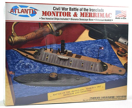 Atlantis MONITOR & MERRIMAC CIVILWAR Plastic Model Military Ship Kit ...