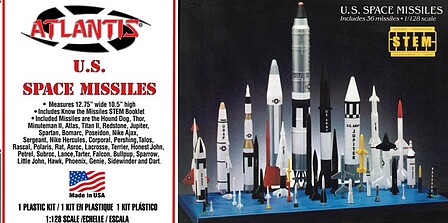 Atlantis US Space Missiles Set (36) Plastic Model Space Kit 1/128 Scale #m6871