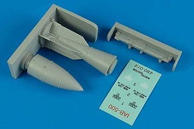 Aerobonus IAB500 Imitation Aerial Bomb w/BD3-23N Pylon Plastic Model Aircraft Accessory 1/48 #480014