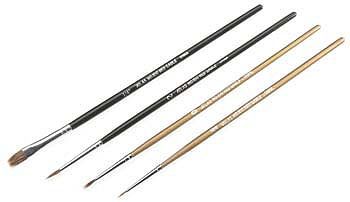Atlas-Brush Camel and Sable Round and Flat (4) Hobby and Model Paint Brush #1004ps