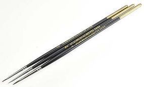 Atlas-Brush 3pc 10/0 5/0 #0 Red Sable Brush Set