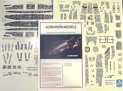 Acreation Battlestar Galactica BS75 Armor Aztec Decals Plastic Model Spaceship Decals 1/4105 #147