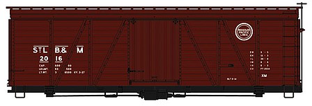Accurail 36 Fowler Wood Boxcar StLB&M HO Scale Model Train Freight Car Kit #1181