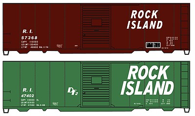Accurail 40 Steel Boxcars Rock Island HO Scale Model Train Freight Car Kit #1229
