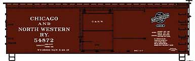 Accurail 36 Double Sheath Wood Boxcar C&NW 54872 HO Scale Model Train Freight Car Kit #12321