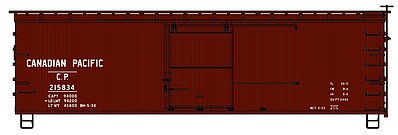 Accurail 36 Double Sheathed Wood Boxcar CP #215834 HO Scale Model Train Freight Car Kit #1304