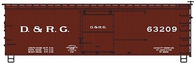 Accurail 36 Double Sheathed Wood Boxcar D&RGW #63209 HO Scale Model Train Freight Car Kit #1401