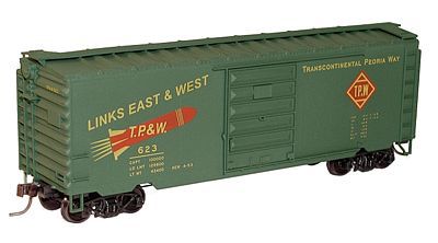 Accurail 40 PS-1 Steel Boxcar - Kit - Toledo, Peoria & Western HO Scale Model Train Freight Car #15931