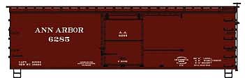 Accurail 36 Double Sheathed Wood Boxcar Ann Arbor #6285 HO Scale Model Train Freight Car Kit #1710