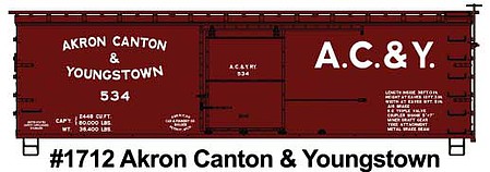 Accurail 36 Double Sheathed Wood Boxcar AC&Y #534 HO Scale Model Train Freight Car Kit #1712
