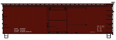Accurail 36 Double Sheath Wood Boxcar Data Only HO Scale Model Train Freight Car Kit #1797