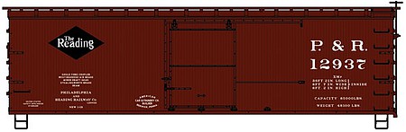 Accurail 36 Double Sheathed Wood Boxcar Reading #12937 HO Scale Model Train Freight Car Kit #1805