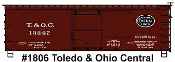 Accurail 36 Double Sheathed Wood Boxcar T&OC #13247 HO Scale Model Train Freight Car Kit #1806