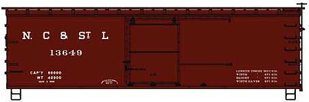 Accurail 36 Double Sheath Wood Boxcar NC&StL HO Scale Model Train Freight Car Kit #1810