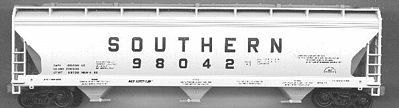 Accurail 47 3-Bay Center Flow Covered Hopper Kit Southern HO Scale Model Train Freight Car #2025