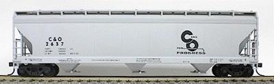 Accurail 47 3-Bay Center Flow Covered Hopper Chesapeake & Ohio HO Scale Model Train Freight Car #2040