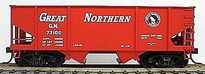 Accurail 55-Ton 2-Bay Hopper Kit Great Northern (bright red) HO Scale Model Train Freight Car #2302