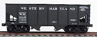 Accurail USRA 55-Ton 2-Bay Coal Hopper Kit - Western Maryland HO Scale Model Train Freight Car #2406