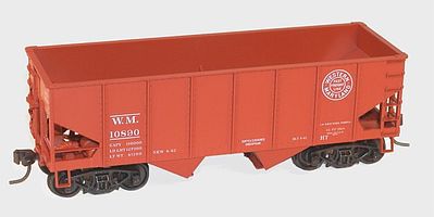 Accurail 55-Ton 2-Bay Open Hopper Kit Western Maryland #10890 HO Scale Model Train Freight Car #25302