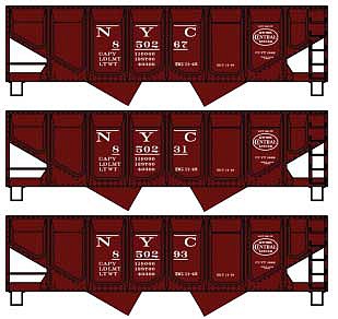 Accurail 55-Ton Panel Sided Twin Hopper Kit New York Central HO Scale Model Train Freight Car #28014